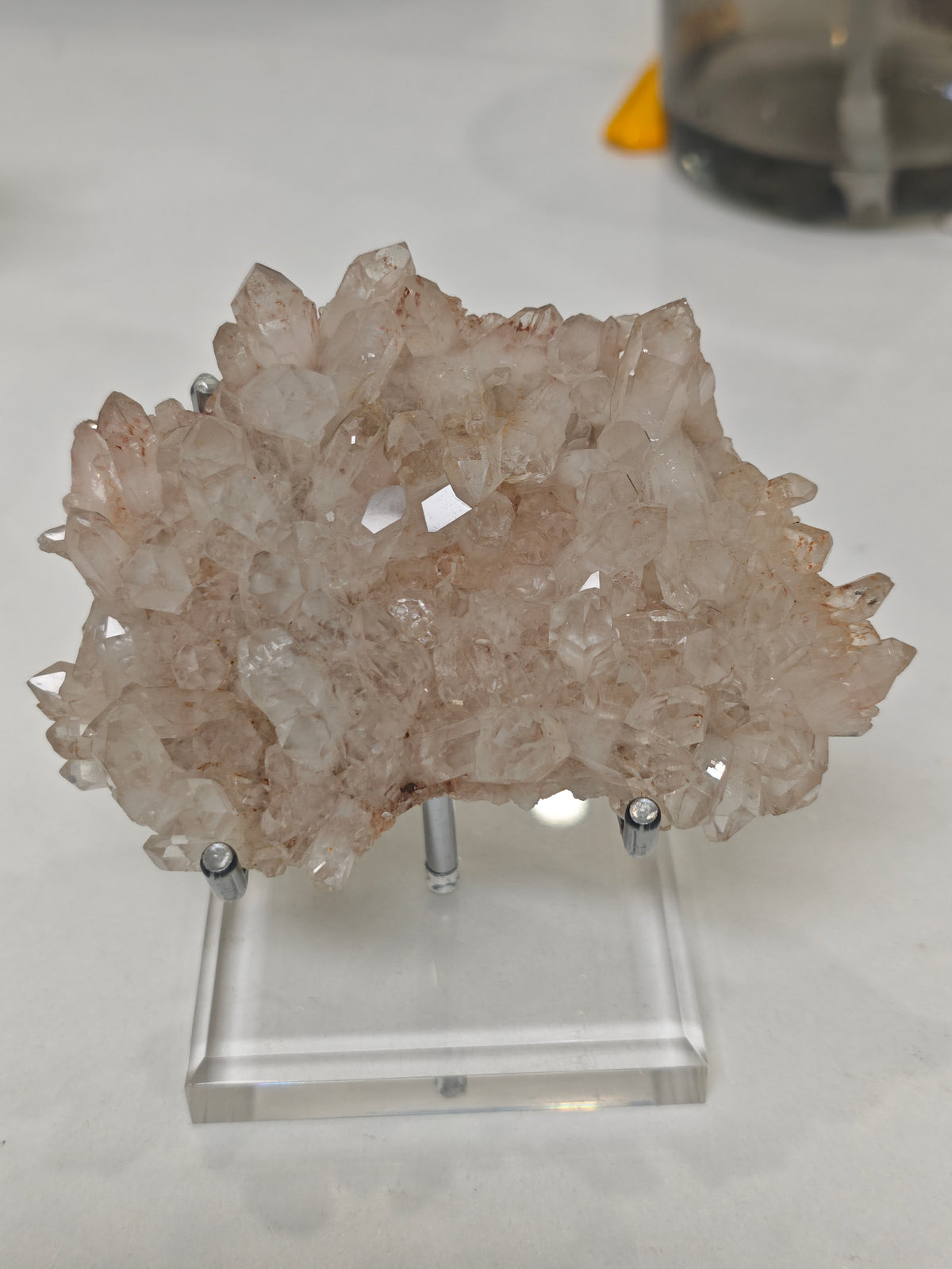 Natural Raw Quartz Crystal Cluster Side Angle