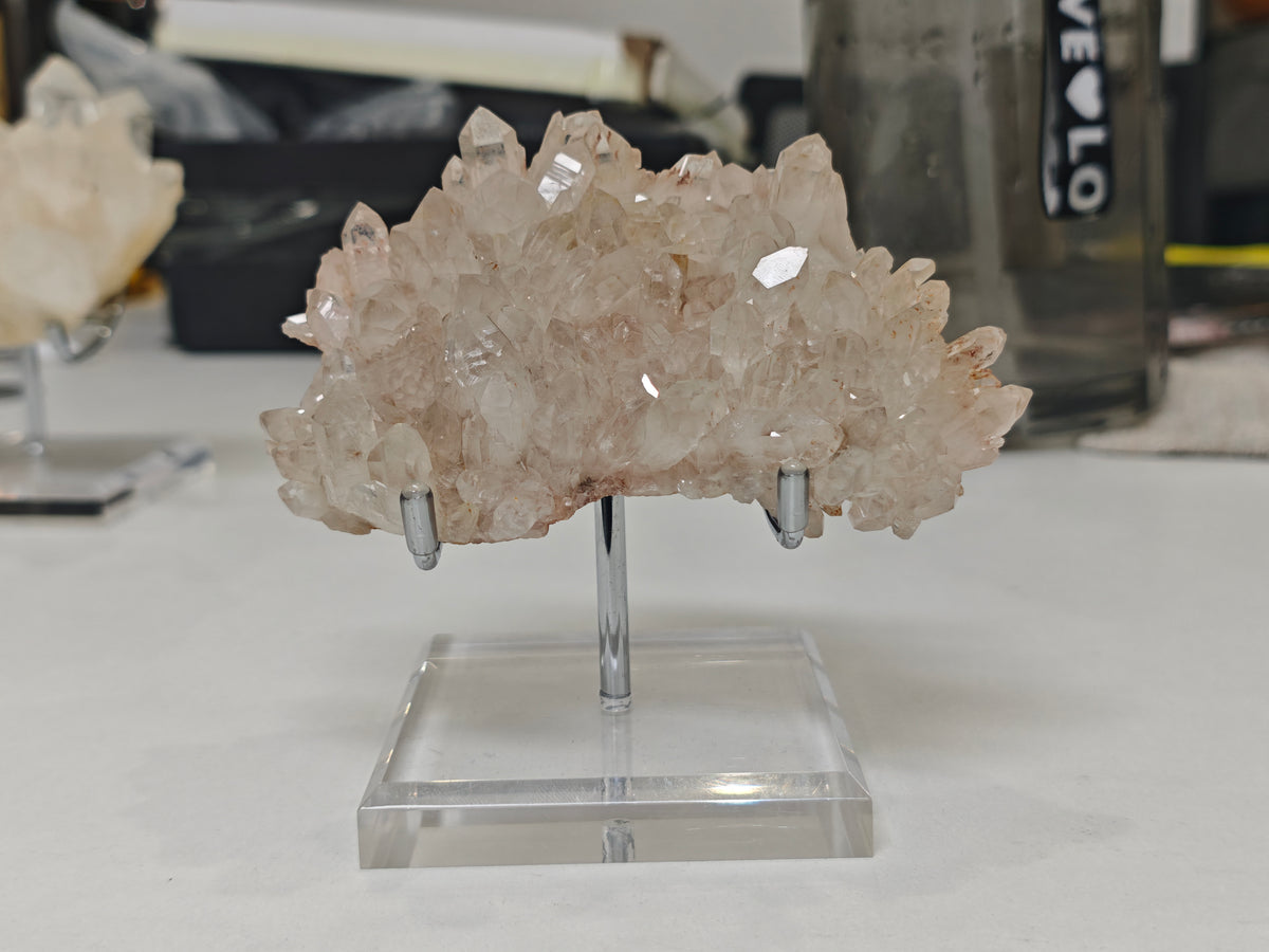 Natural Raw Quartz Crystal Cluster Angled Top View